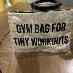 Gym Bag For Tiny Workouts Metallic Zip Pouch